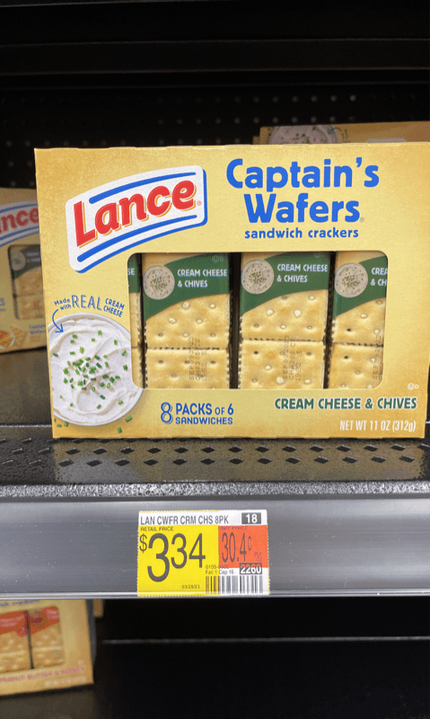 Lance Captain'S Wafers Sandwich Crackers Cream Cheese & Chives