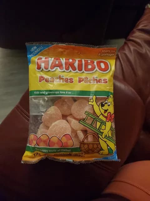 Haribo Peaches Gummy Candies Share Size