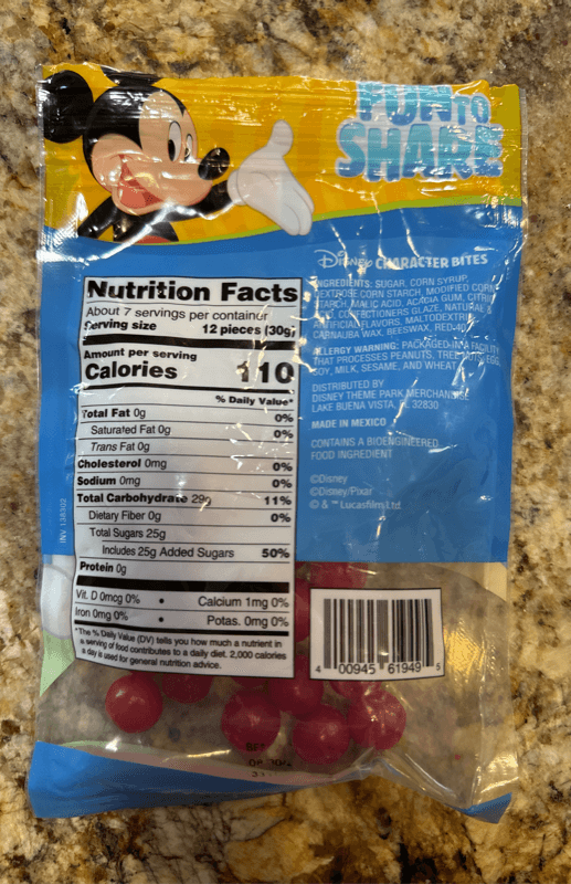 Disney Character Bites Cherry Sour Balls