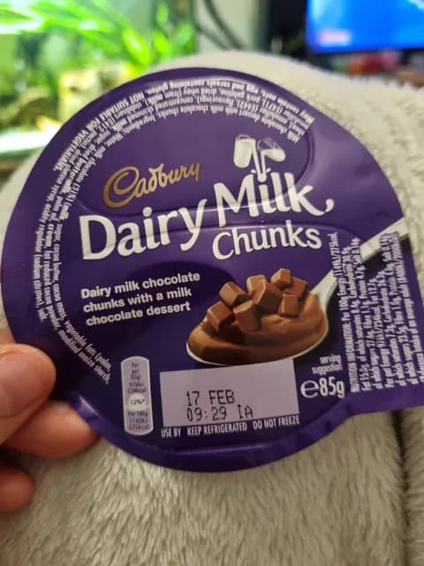Cadbury Dairy Milk Chocolate Chunks With Milk Chocolate Dessert