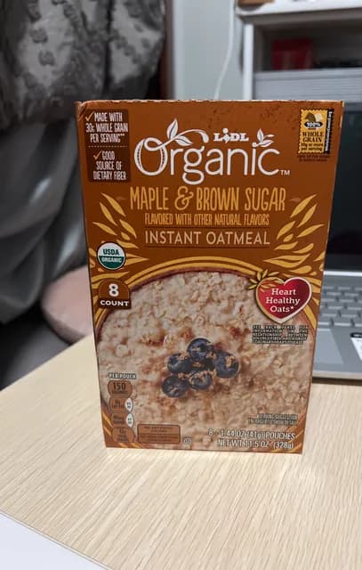 Lidl Organic Maple & Brown Sugar Instant Oatmeal