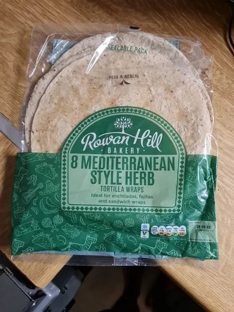 Rowan Hill Bakery 8 Mediterranean Style Herb Tortilla Wraps