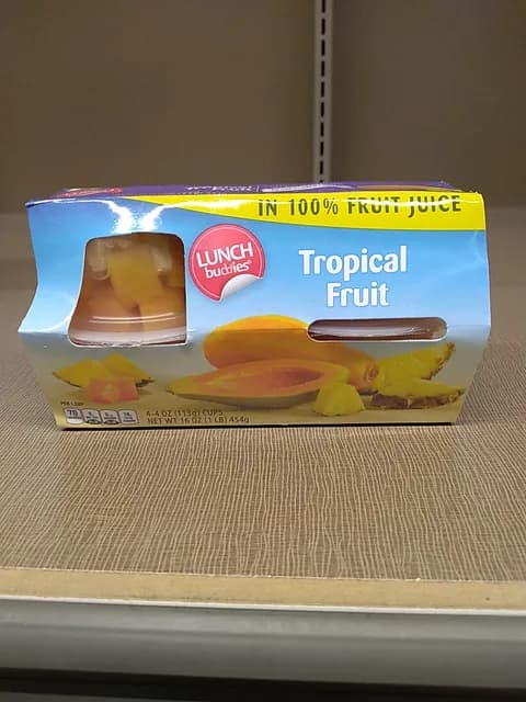Lunch Buddies Tropical Fruit Cups In 100% Fruit Juice