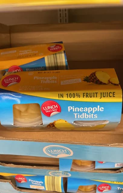Lunch Buddies Pineapple Tidbits In 100% Fruit Juice