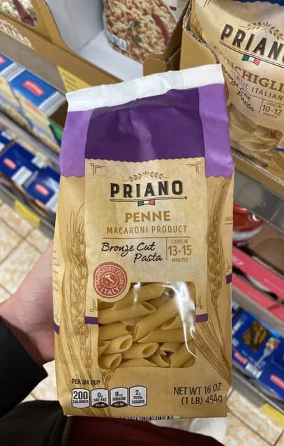 Priano Penne Bronze Cut Pasta