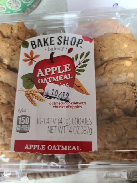 Bake Shop Bakery Apple Oatmeal Cookies
