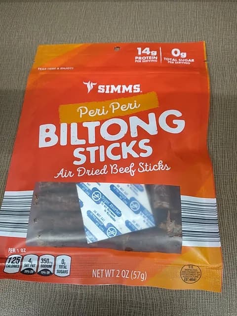 Simms Peri Peri Biltong Sticks Air Dried Beef