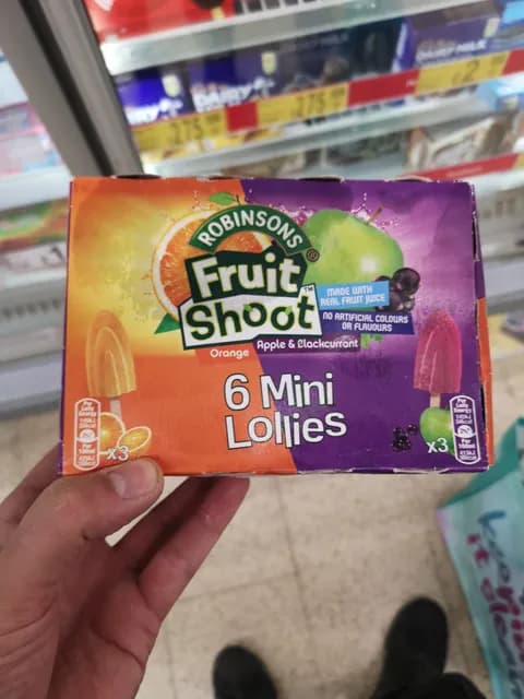 Robinsons Fruit Shoot 6 Mini Lollies Orange Apple & Blackcurrant