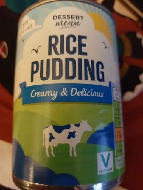 Dessert Menu Rice Pudding Creamy Delicious