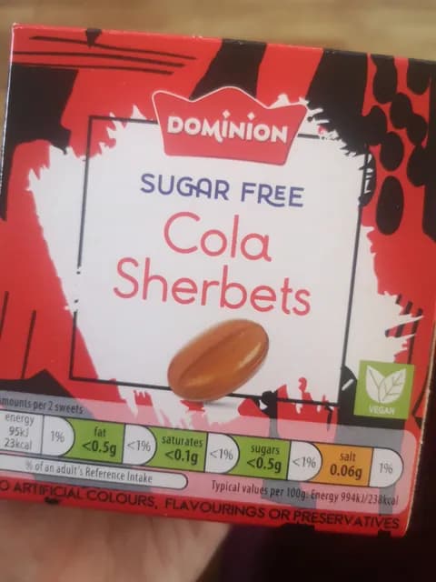 Dominion Sugar Free Cola Sherbets