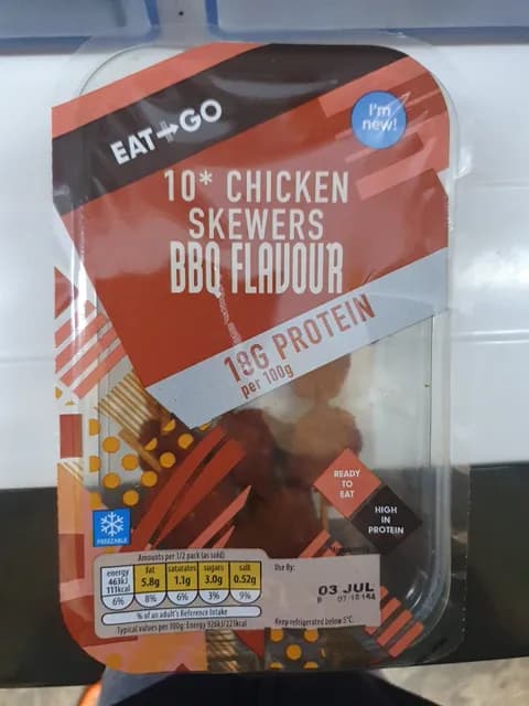 Eat & Go 10 Mini Bbq Chicken Skewers