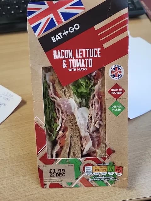 Eat & Go Bacon, Lettuce & Tomato With Mayo