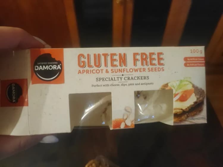 Damora Gluten Free Apricot & Sunflower Seeds Specialty Crackers