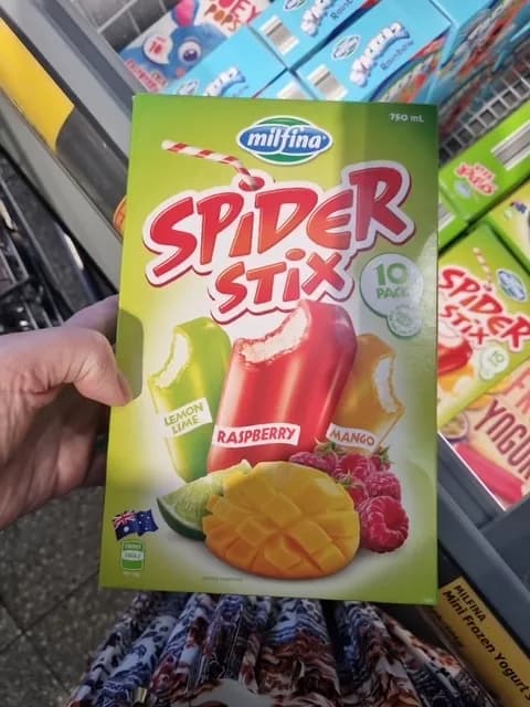 Milfina Spide Stix Lemon Lime, Raspberry, Mango
