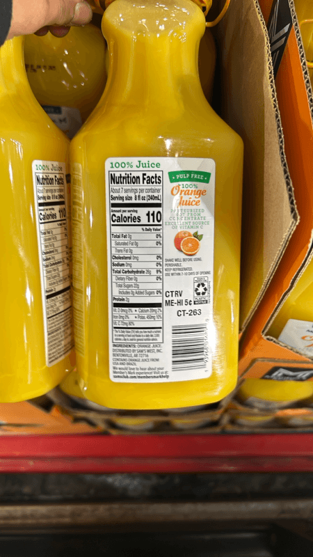 Member'S Mark 100% Pulp Free Orange Juice