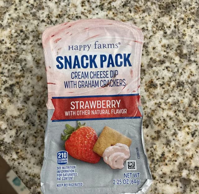 Is it Vegan? Happy Farms Snack Pack Strawberry Cream Cheese Dip With Graham Crackers