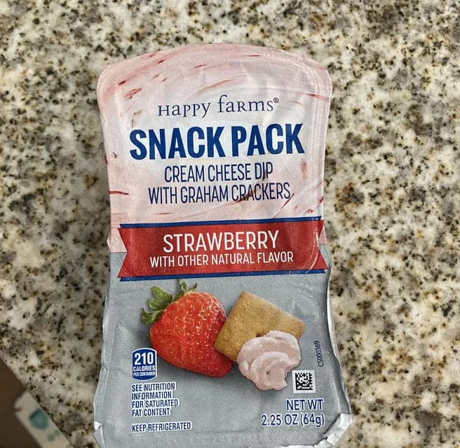 Happy Farms Snack Pack Strawberry Cream Cheese Dip With Graham Crackers