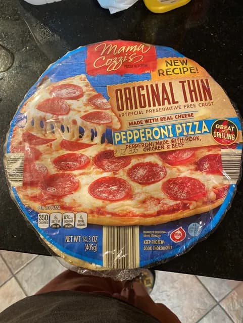 Mama Cozzi'S Pizza Kitchen Original Thin Artificial Preservative Free Crust Pepperoni Pizza