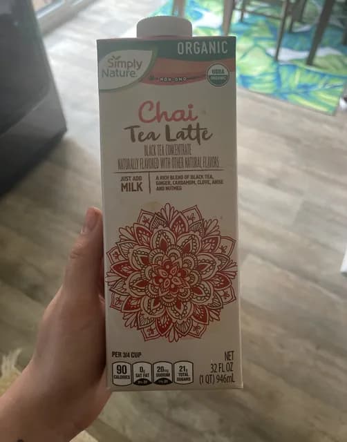 Simply Nature Organic Non-Gmo Chai Tea Latte Black Tea Concentrate