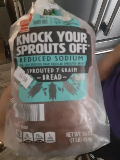 Is it Pistachio Free? Simply Nature Knock Your Sprouts Off Reduced Sodium Sprouted 7 Grain Bread