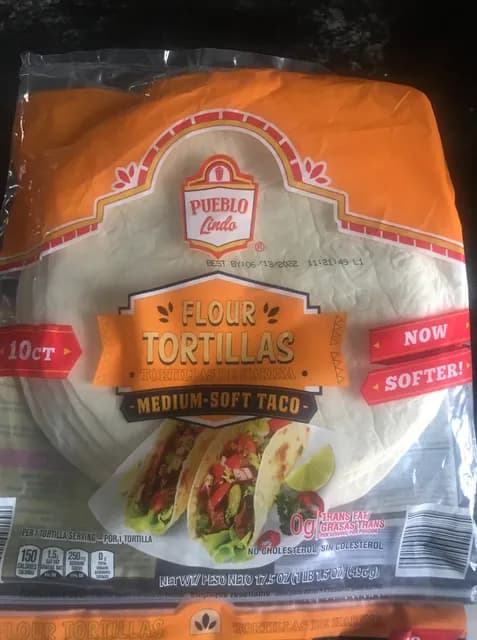 Is it Shellfish Free? Pueblo Lindo Flour Tortillas Medium-soft Taco