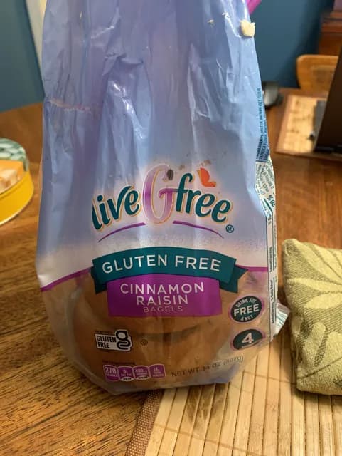 Live G Free Gluten Free Cinnamon Raisin Bagels