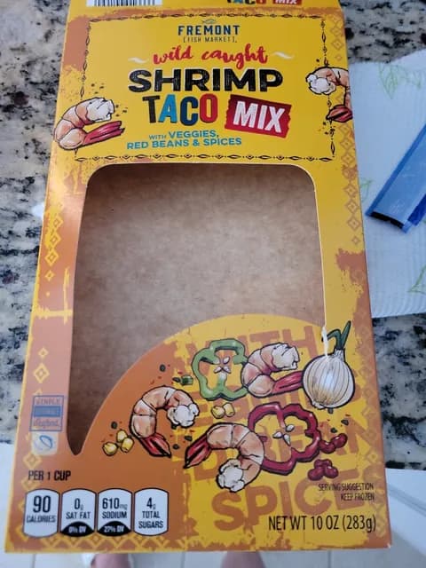 Fremont Fish Market Wild Caught Shrimp Taco Mix With Veggies, Red Beans & Spices