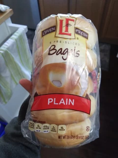 L'Oven Fresh 6 Pre-Sliced Bagels Plain