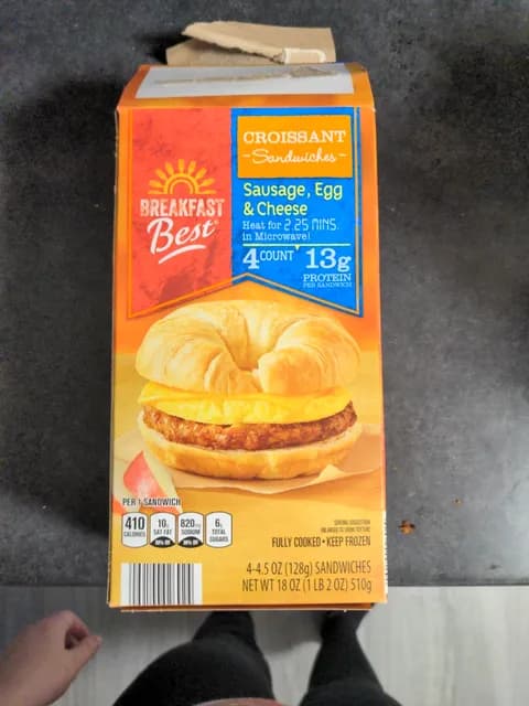 Breakfast Best Croissant Sandwiches Sausage, Egg & Cheese