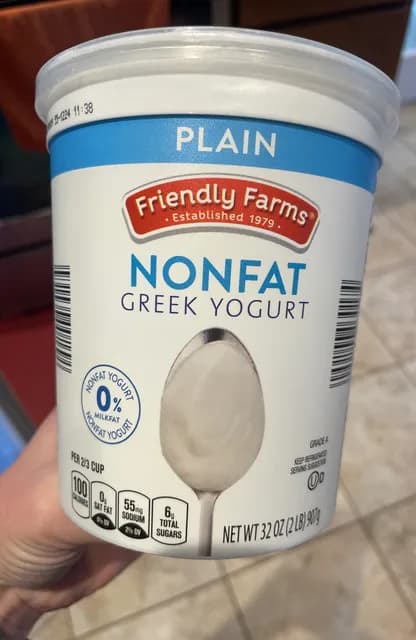 Friendly Farms Plain Nonfat Greek Yogurt
