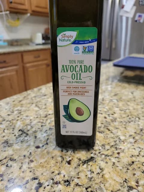 Simply Nature Non-Gmo 100% Pure Avocado Oil Cold-Pressed