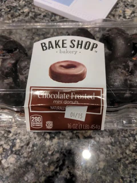 Aldi Bake Shop Bakery Chocolate Frosted Mini Donuts