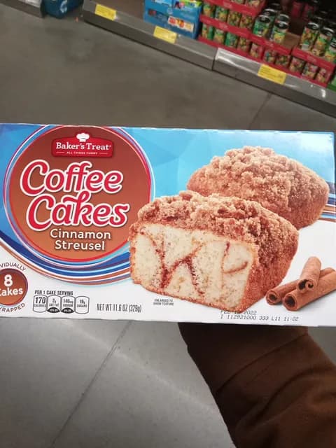Baker’s Treat Coffee Cakes Cinnamon Streusel