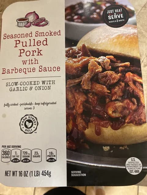 Park Street Deli Seasoned Smoked Pulled Pork With Barbeque Sauce