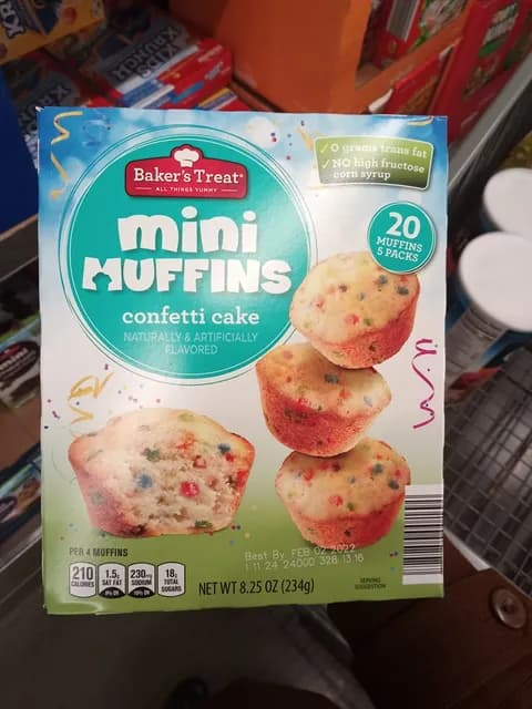 Is it Fish Free? Baker’s Treat Mini Muffins Confetti Cake