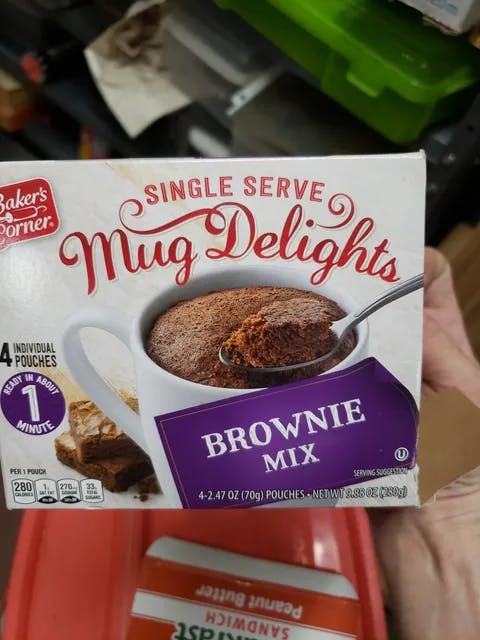 Baker's Corner Single Serve Mug Delights Brownie Mix