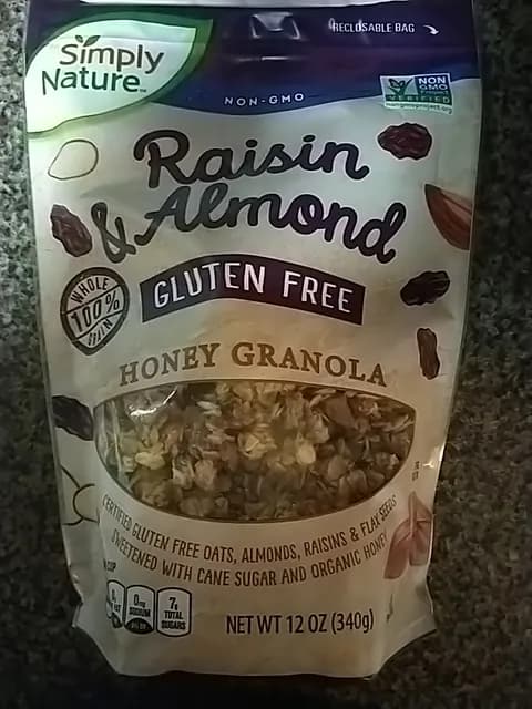 Simply Nature Non-gmo Raisin & Almond Gluten Free Honey Granola