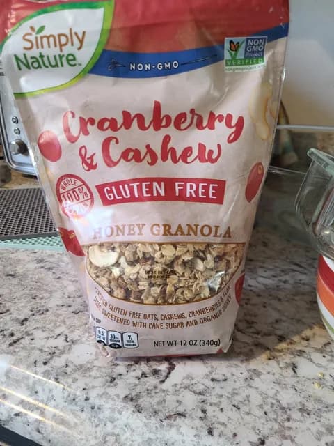 Simply Nature Gluten Free Cranberry & Cashew Honey Granola