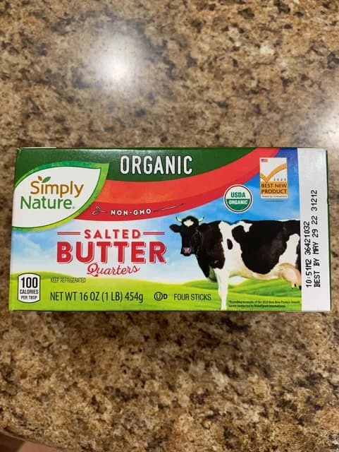 Is it Pistachio Free? Simply Nature Organic Non-gmo Salted Butter Quarters