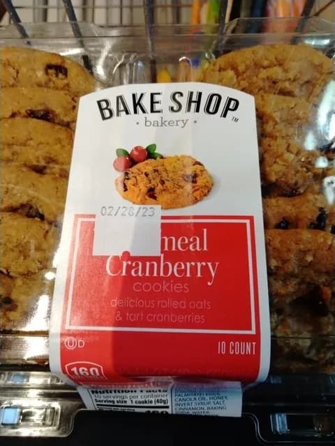 Bake Shop Bakery Oatmeal Cranberry Cookies