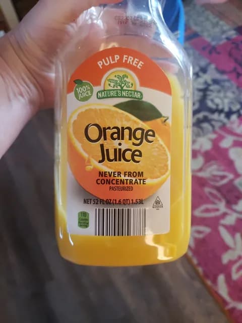 Nature'S Nectar Pulp Free Orange Juice