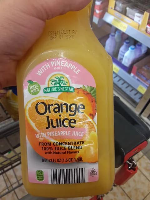 Nature'S Nectar Orange Juice With Pineapple Juice