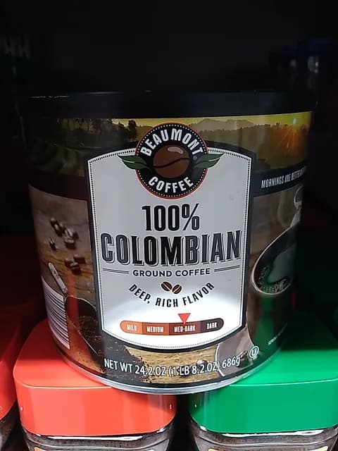 Beaumont Coffee 100% Colombian Ground Coffee