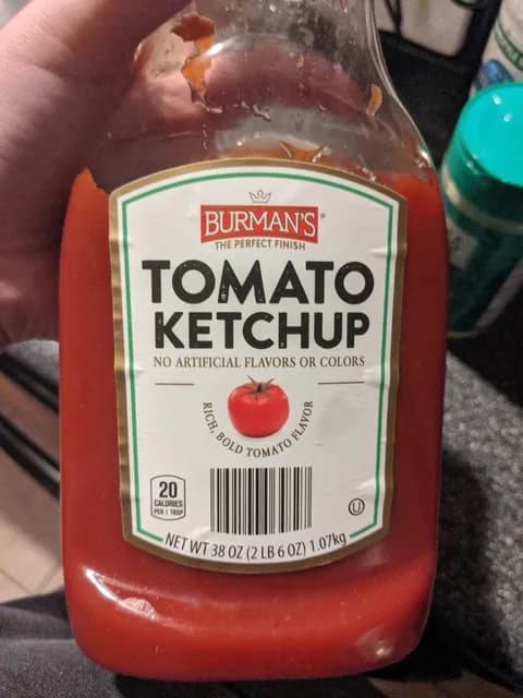 Is it Honey Free? Burman's Tomato Ketchup Rich, Bold Tomato Flavor