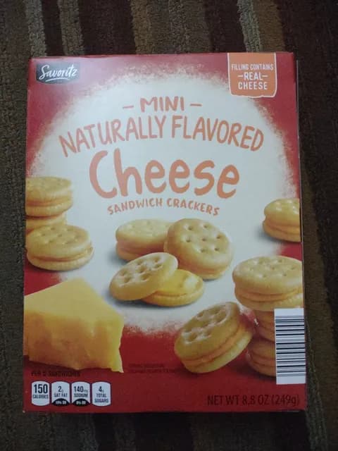 Savoritz Mini Naturally Flavored Cheese Sandwich Crackers