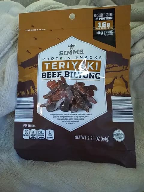 Is it Pecan Free? Simms Protein Snacks Teriyaki Beef Biltong