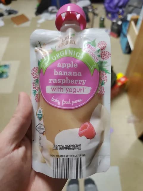 Little Journey Organics Apple Banana Raspberry With Yogurt Baby Food Puree