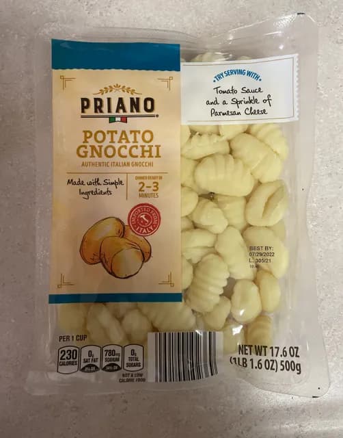 Is it Walnut Free? Priano Potato Gnocchi