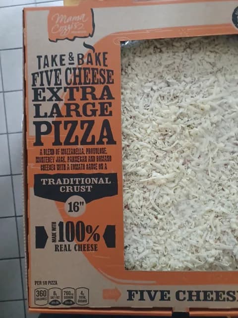Mama Cozzi'S Pizza Kitchen Take & Bake Traditional Crust Five Cheese Extra Large Pizza