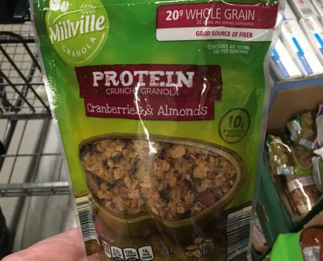 Is it Latex Free? Millville Granola Protein Crunch Granola Cranberries & Almonds